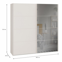 Szafa przesuwna 200 cm z lustrem Sophistispace SSQS32414 piaskowy