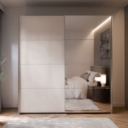 Szafa przesuwna 200 cm z lustrem Sophistispace SSQS32414 piaskowy