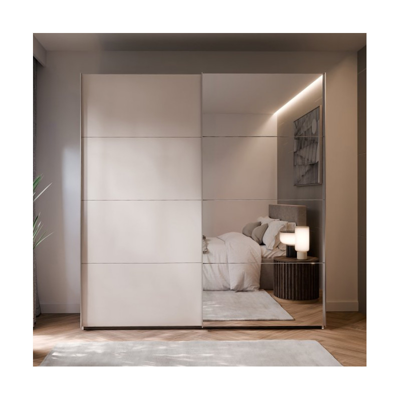 Szafa przesuwna 200 cm z lustrem Sophistispace SSQS32414 piaskowy