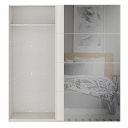 Szafa przesuwna 200 cm z lustrem Sophistispace SSQS32414 piaskowy