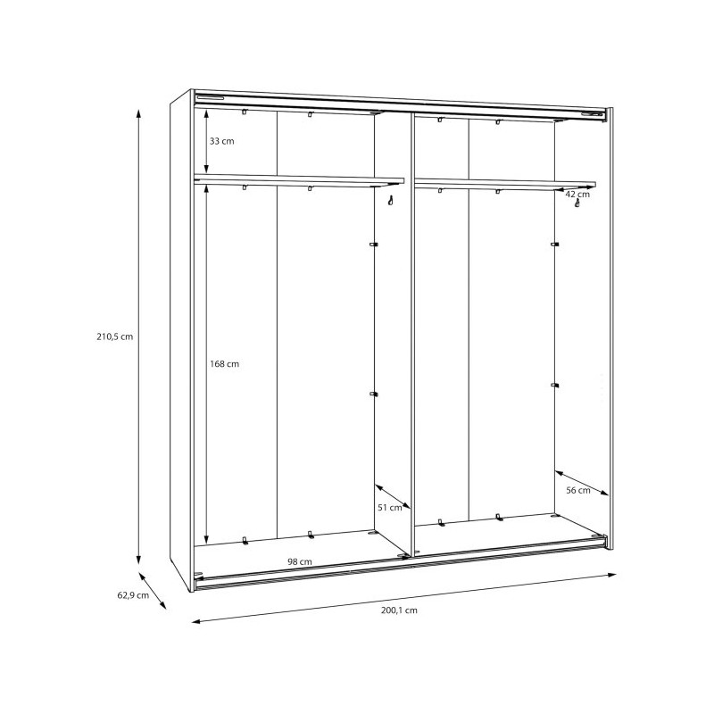 Szafa przesuwna 200 cm Sophistispace SSQS32411 piaskowy