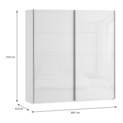 Szafa przesuwna 200 cm Sophistispace SSQS32411 biały połysk