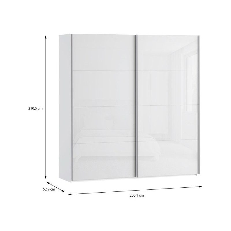 Szafa przesuwna 200 cm Sophistispace SSQS32411 biały połysk