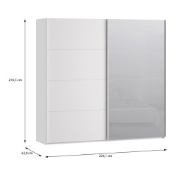 Szafa przesuwna 220 cm z lustrem Sophistispace SSQS92413 biały