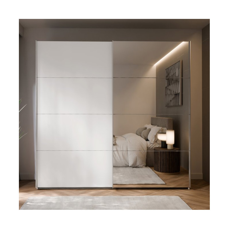 Szafa przesuwna 220 cm z lustrem Sophistispace SSQS92413 biały