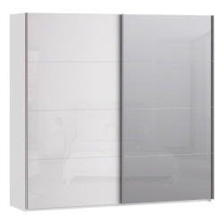 Szafa przesuwna 220 cm z lustrem Sophistispace SSQS92413 biały połysk