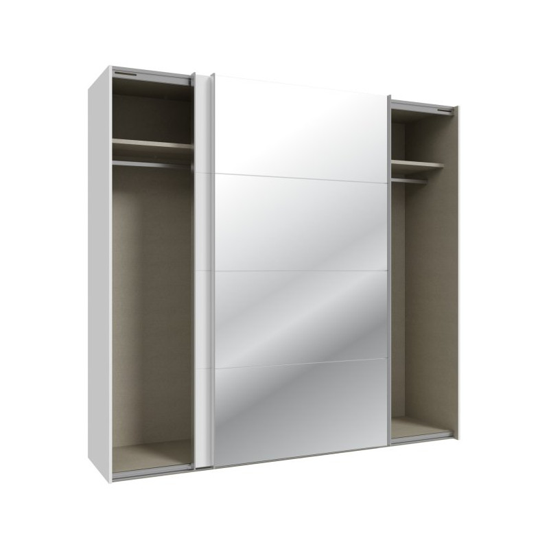 Szafa przesuwna 220 cm z lustrem Sophistispace SSQS92413 biały połysk