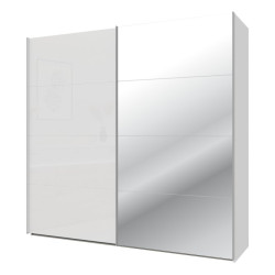 Szafa przesuwna 220 cm z lustrem Sophistispace SSQS92413 biały połysk