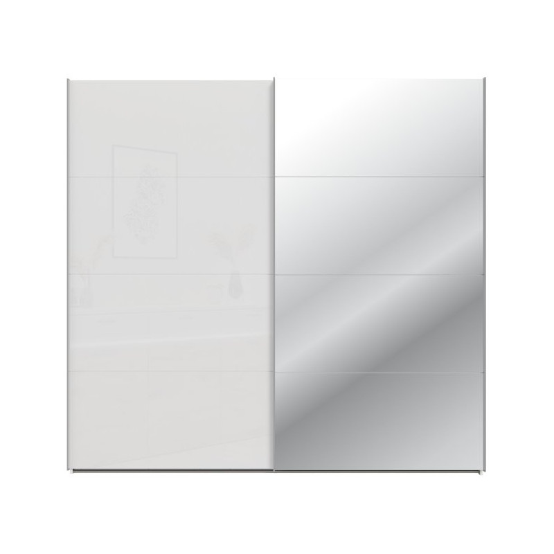 Szafa przesuwna 220 cm z lustrem Sophistispace SSQS92413 biały połysk