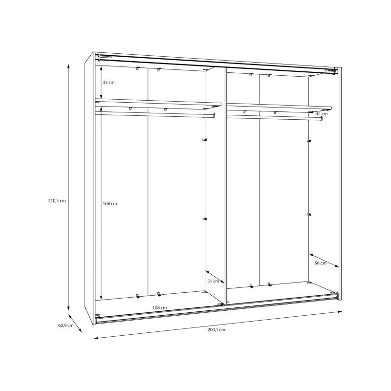 Szafa przesuwna 220 cm Sophistispace SSQS92411 piaskowy