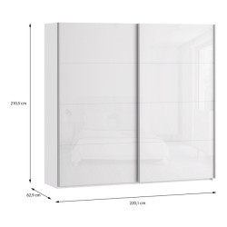 Szafa przesuwna 220 cm Sophistispace SSQS92411 biały połysk