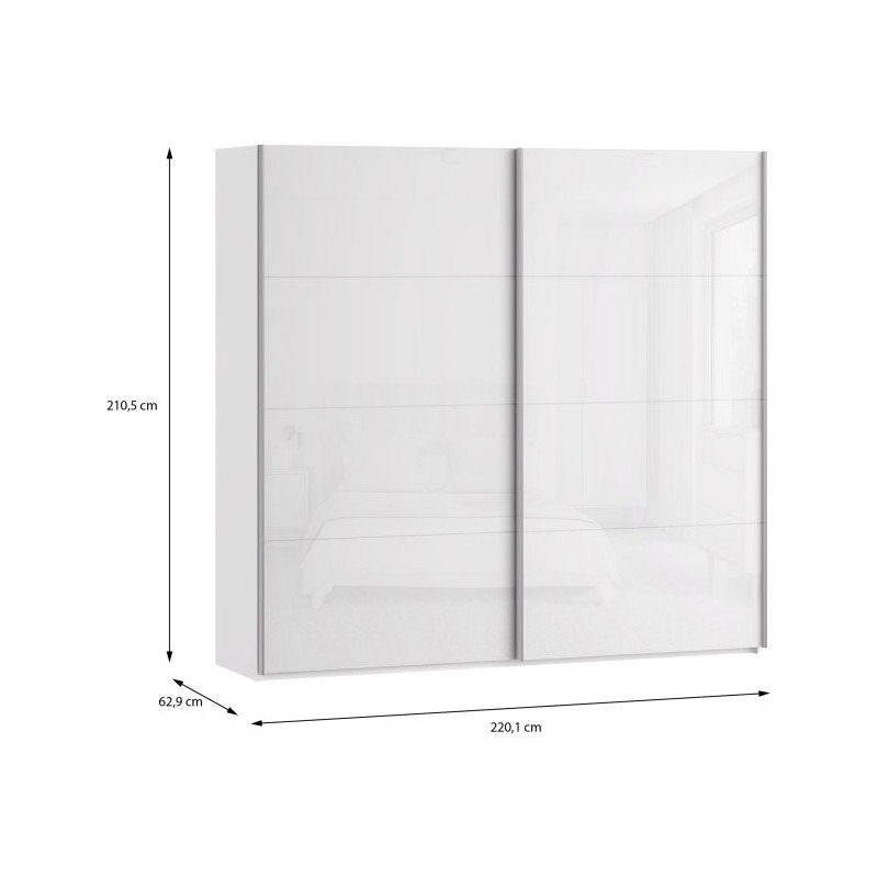 Szafa przesuwna 220 cm Sophistispace SSQS92411 biały połysk