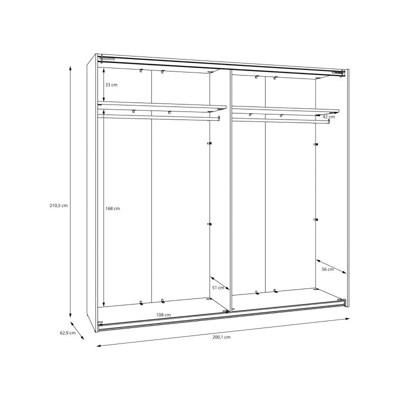 Szafa przesuwna 220 cm Sophistispace SSQS92411 biały połysk
