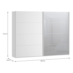 Szafa przesuwna 270 cm z lustrem Sophistispace SSQS12413 biały