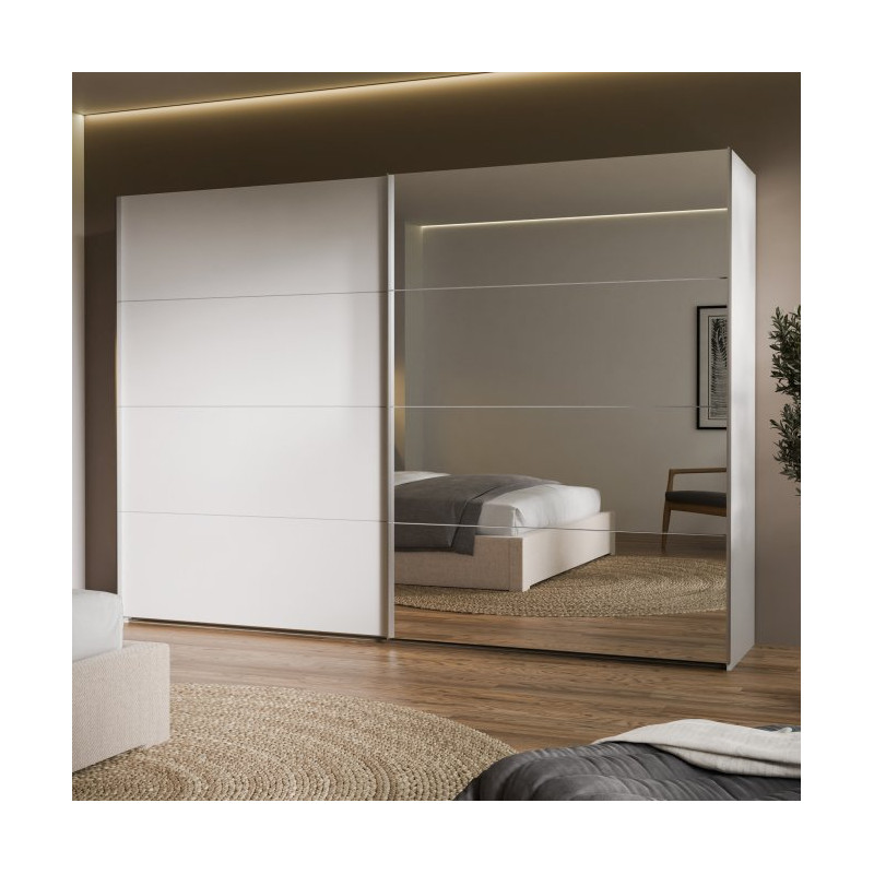 Szafa przesuwna 270 cm z lustrem Sophistispace SSQS12413 biały