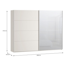 Szafa przesuwna 270 cm z lustrem Sophistispace SSQS12413 piaskowy