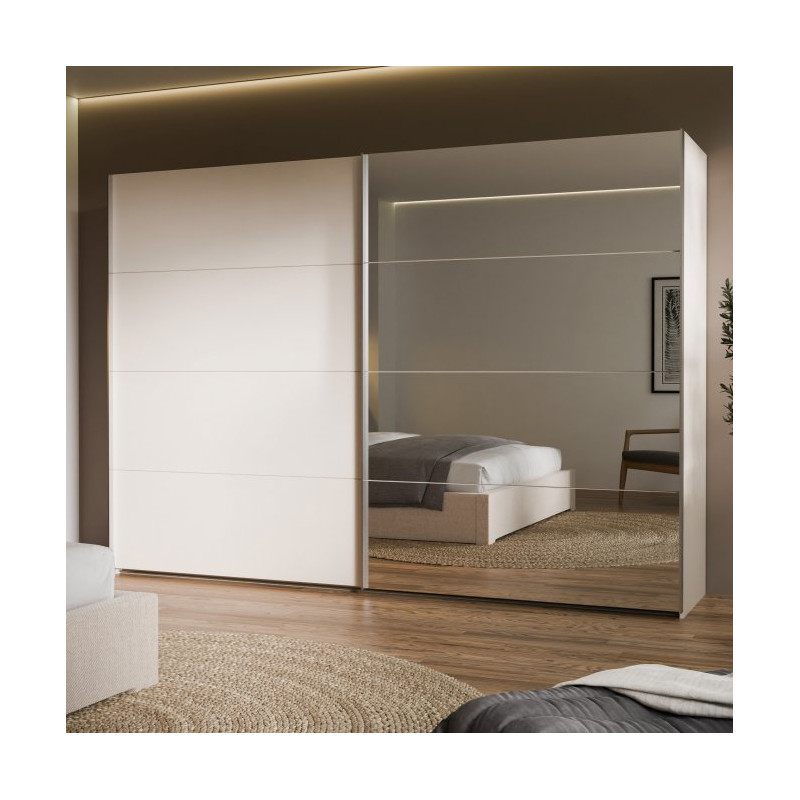 Szafa przesuwna 270 cm z lustrem Sophistispace SSQS12413 piaskowy