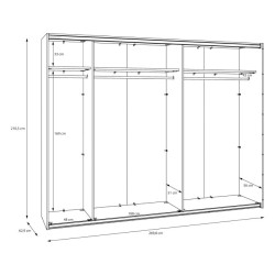 Szafa przesuwna 270 cm Sophistispace SSQS12411 biały połysk