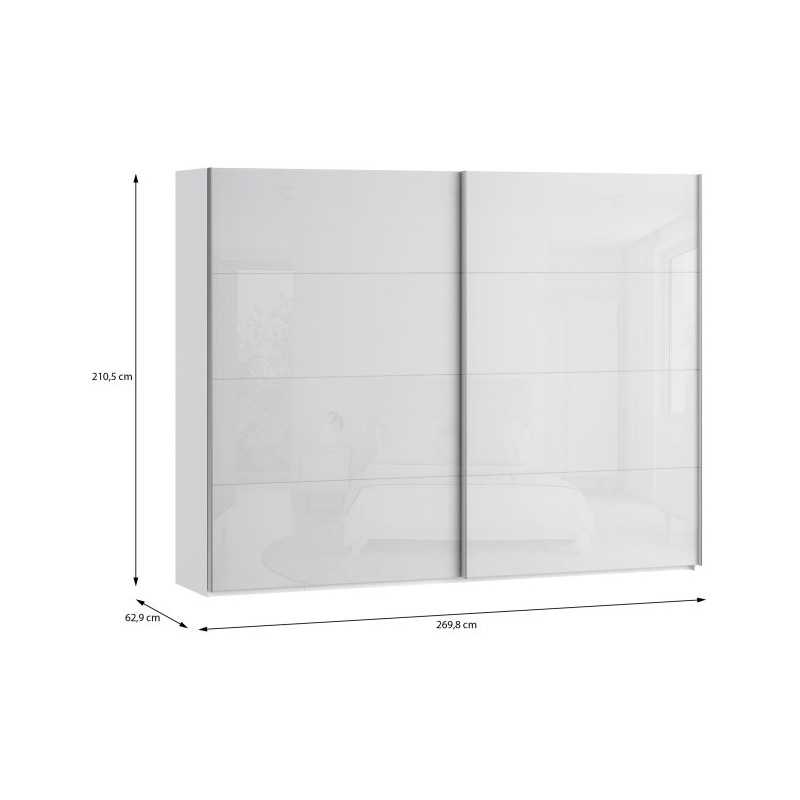 Szafa przesuwna 270 cm Sophistispace SSQS12411 biały połysk
