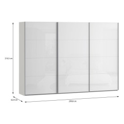 Szafa przesuwna 300 cm Sophistispace SSQS23411 biały połysk
