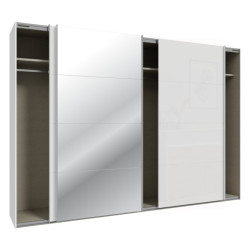 Szafa przesuwna z lustrem 300 cm Sophistispace SSQS23412 biały połysk
