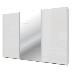 Szafa przesuwna z lustrem 300 cm Sophistispace SSQS23412 biały połysk