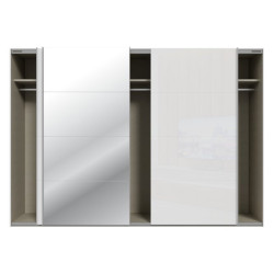 Szafa przesuwna z lustrem 300 cm Sophistispace SSQS23412 biały połysk