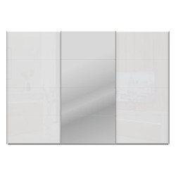 Szafa przesuwna z lustrem 300 cm Sophistispace SSQS23412 biały połysk