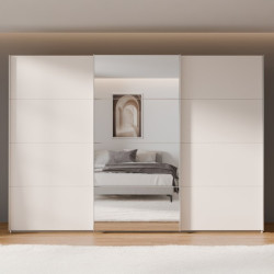 Szafa przesuwna z lustrem 300 cm Sophistispace SSQS23412 piaskowy