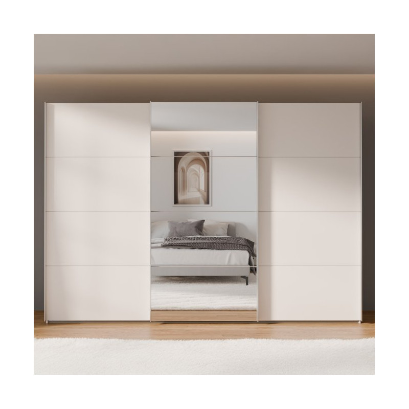 Szafa przesuwna z lustrem 300 cm Sophistispace SSQS23412 piaskowy