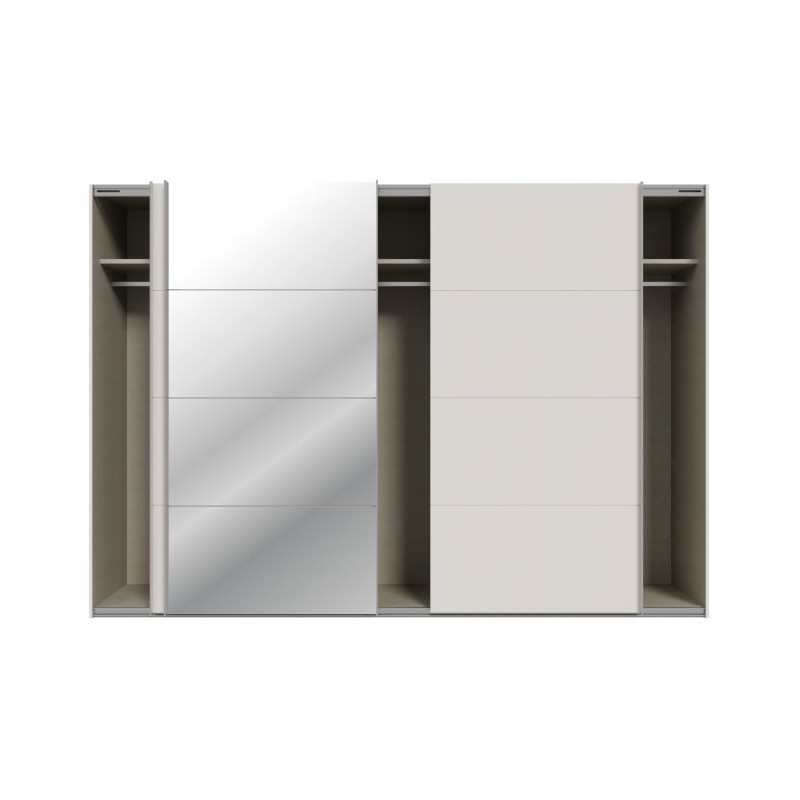 Szafa przesuwna z lustrem 300 cm Sophistispace SSQS23412 piaskowy