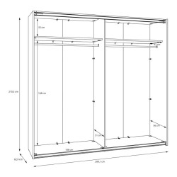 Szafa przesuwna 220 cm z lustrem Sophistispace SSQS92413 piaskowy