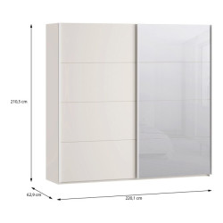 Szafa przesuwna 220 cm z lustrem Sophistispace SSQS92413 piaskowy