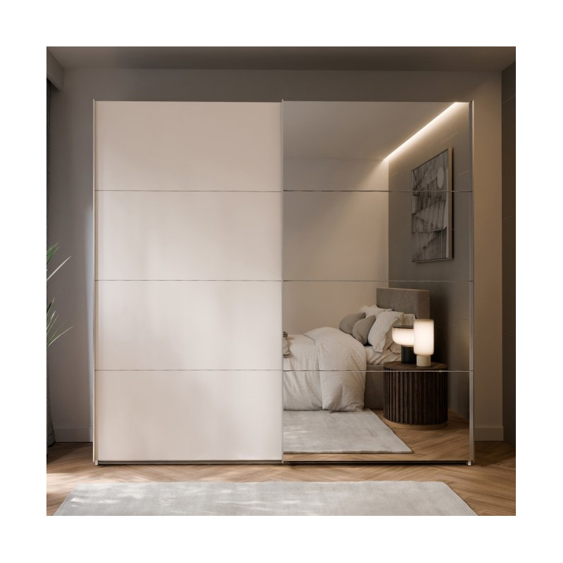 Szafa przesuwna 220 cm z lustrem Sophistispace SSQS92413 piaskowy