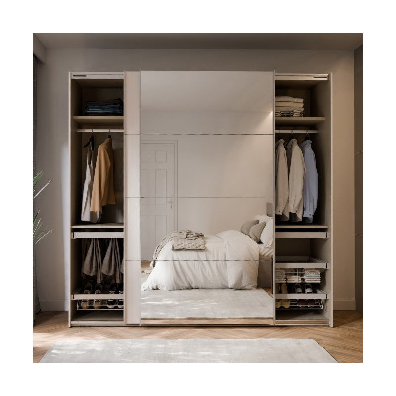 Szafa przesuwna 220 cm z lustrem Sophistispace SSQS92413 piaskowy