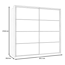 Szafa 230 cm z oświetleniem Ricciano RCQS92413B dąb klepkowy/beton