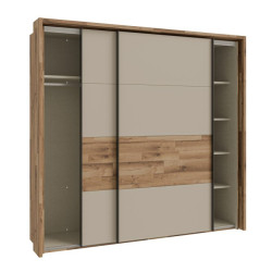 Szafa 230 cm z oświetleniem Ricciano RCQS92413B piaskowy/dąb klepkowy