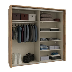 Szafa 230 cm z oświetleniem Ricciano RCQS92413B piaskowy/dąb klepkowy