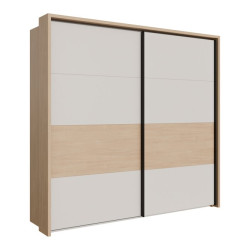 Szafa 230 cm z oświetleniem Ricciano RCQS92413B piaskowy/dąb elegancja