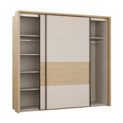 Szafa 230 cm z oświetleniem Ricciano RCQS92413B piaskowy/dąb elegancja