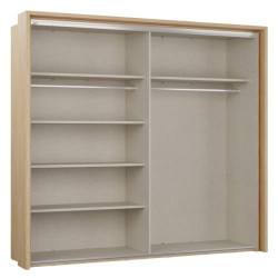 Szafa 230 cm z oświetleniem Ricciano RCQS92413B piaskowy/dąb elegancja