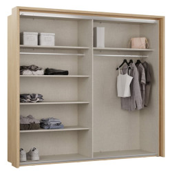 Szafa 230 cm z oświetleniem Ricciano RCQS92413B piaskowy/dąb elegancja