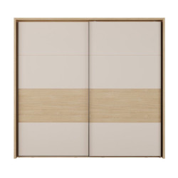 Szafa 230 cm z oświetleniem Ricciano RCQS92413B piaskowy/dąb elegancja