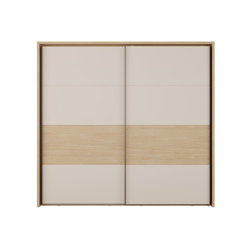 Szafa 230 cm z oświetleniem Ricciano RCQS92413B piaskowy/dąb elegancja