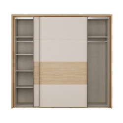 Szafa 230 cm z oświetleniem Ricciano RCQS92413B piaskowy/dąb elegancja