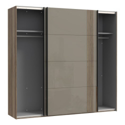 Szafa przesuwna 220 cm Savona SVNS92411 dąb antyczny/beżowy połysk
