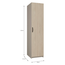 Wąska szafa ubraniowa 50 cm Tahoe TAHS912 piaskowy/dąb puccini