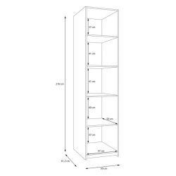 Wąska szafa ubraniowa 50 cm Tahoe TAHS912 piaskowy/dąb puccini