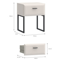Szafka nocna 45 cm Akihisa AKHK011 piaskowy/czarny