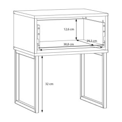 Szafka nocna 45 cm Akihisa AKHK011 piaskowy/czarny